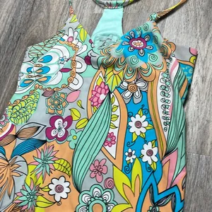 Judith March Floral Multicolor Groovy Sundress Size Large thumbnail 9