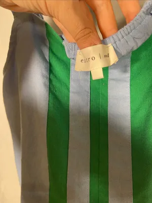 Entro Womens Linen Blend Blue Green Stretchy Blouse Top Sleeveless Small thumbnail 2