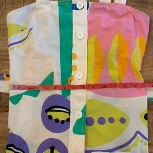Zara Abstract Print Midi Dress XS Pop Art Belted Button‎ Front Colorful Resort thumbnail 13