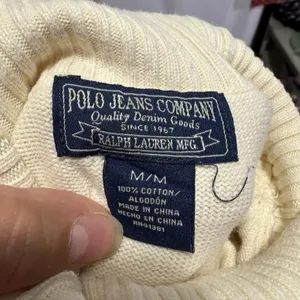 Vintage Y2K Polo Jeans Ralph Lauren Womens Turtleneck Ribbed M Cream Classic thumbnail 4