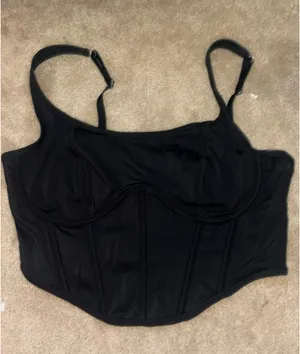 Black Gilly Hicks Corset Top Crop thumbnail 2