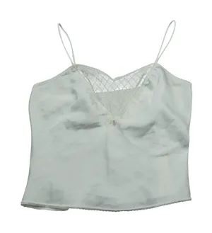 Vintage Delicate Bridal Ivory Satin‎ Lace V-Neck Camisole Top Coquette Ethereal thumbnail 1