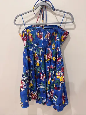 Anthropologie Sz Medium Emily Halter Mini Dress Floral Bright thumbnail 6