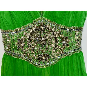 NWT Mandalay Dark Lime Green Beaded Embellished Mini Cocktail Party Dress Size 6 thumbnail 4