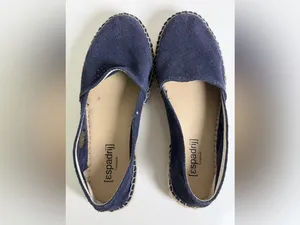 Espadrij L’Originale Women’s Navy Suede Platform Espadrille Loafer US 7.5-8 NWOT thumbnail 6