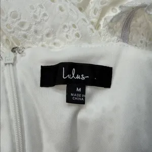 Lulu's Sincere Sweetheart White Cream Eyelet Lace Ruffled Midi Dress Size Medium thumbnail 11