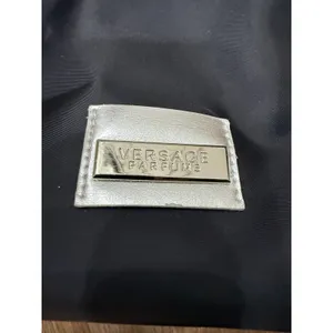 Versace Parfums Black Nylon Tote Bag Silver Hardware Shoulder Bag‎ Handbag thumbnail 3