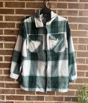 Green and white flannel jacket Philadelphia eagles thumbnail 1