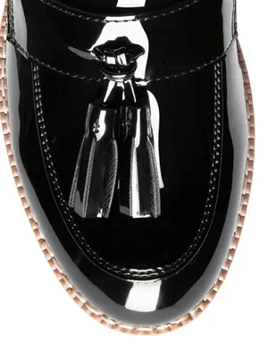 NWOT Classic Black Tassel Loafer Heels thumbnail 4