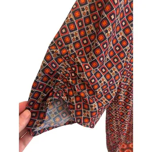Urban Coco Boho Tunic‎ Dress Red Orange Geometric Print Tassels Womens Size M thumbnail 5