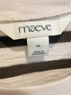 ANTHROPOLOGIE MAEVE Corey Short Sleeve Boxy Tee in PinkTaupe Brown Stripe XS thumbnail 4