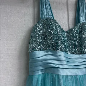 Deb Sequined Prom Dress Blue Size 14 thumbnail 2