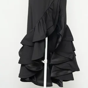 Betsy & Adam. Arielle Scuba Crepe Ruffle‎ Slit Gown. thumbnail 7