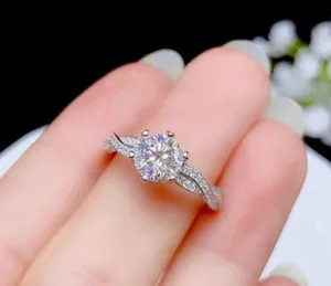 18K White Gold Plated Adjustable 1 CT CZ Diamond Wedding Ring for Women thumbnail 3