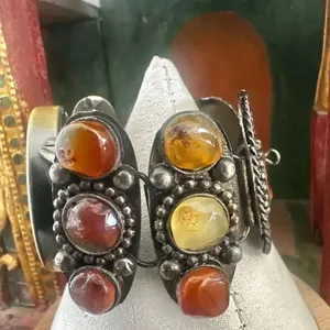 Vintage Cheval Quartz Agate Stone Cuff Watch thumbnail 5