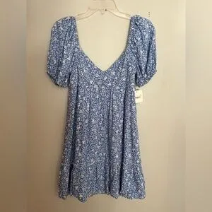 Altar'd State Blue Flower Dress thumbnail 1