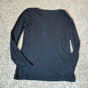 H&M Black Ribbed‎ Henley Long Sleeve Top Tencel Lyocell Blend Small thumbnail 6