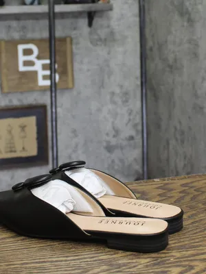 Journee Collection Button Accent Pointed Mules Black 7.5M thumbnail 3