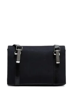 Fendi FF Logo Black Canvas Zucca Baguette Shoulder Flap Crossbody Bag Clutch thumbnail 4