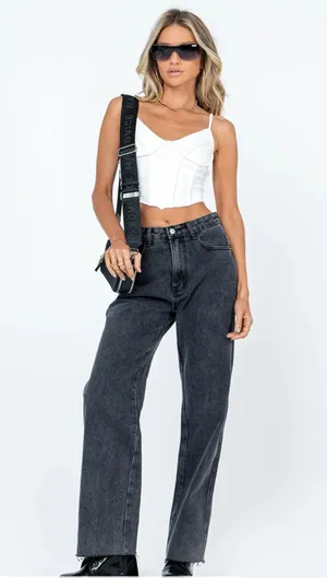Princess Polly Straight Leg Jeans thumbnail 1