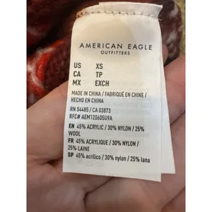 American Eagle Womens Fair Isle Pullover Sweater Size XS Wool Mock Neck thumbnail 7