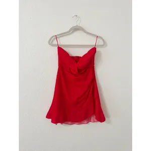 More to Come Red Heart Jacquard Strapless Mini Dress Size Small thumbnail 2