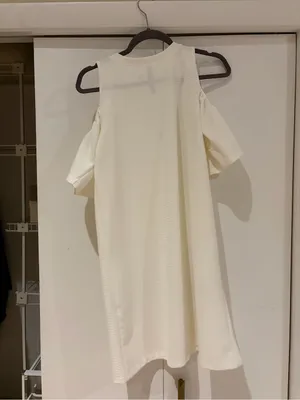 Design Lab Lord & Taylor Cream Cold-Shoulder Mini Dress thumbnail 5