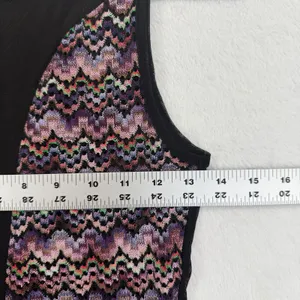 For Love & Lemons Dress M‎ Multi Color Knit Fit Flare Mesh Panel Sleeveless READ thumbnail 2