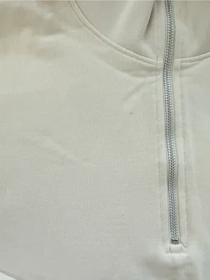 MATE the Label Fleece Quarter Zip Sweatshirt XS Bone thumbnail 12