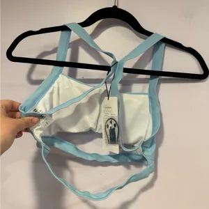 Exlura Light Blue Strappy‎ Cutout Bikini Swimsuit Top Womens Size Small NWT thumbnail 4