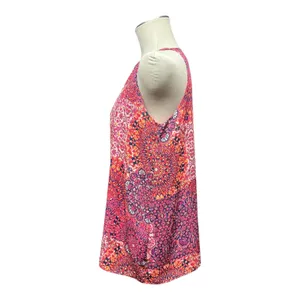 Adrienne Vittadini Sleeveless Top Pink Orange Blue Large thumbnail 3