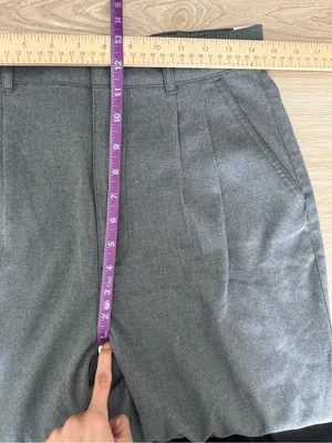 Abercrombie & Fitch Medium Long NEW Grey Slim Straight High Rise Trousers Office thumbnail 4