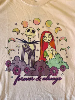 Disney Light Pink Sally &‎ Jack 'Forever & Always' Graphic Tee thumbnail 3