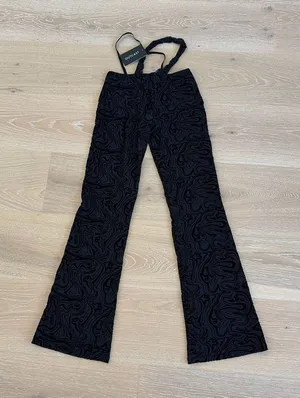Outcast Flare Pants Patterned Waist Strape Kaycee Size M Black thumbnail 1