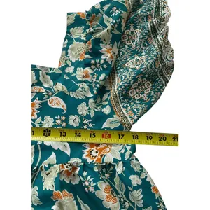 Band of the Free Green Floral Above the Knee Babydoll Dress Women Sz Small |57-9 thumbnail 5