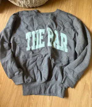 The Bar Heather Gray Crewneck with Mint Block Logo thumbnail 1