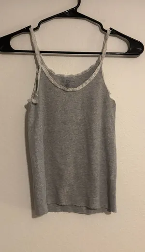 Brandy Melville Grey Ribbed Tank Top thumbnail 1