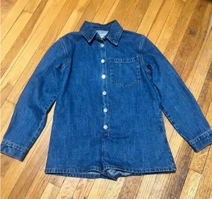 PARKE Denim Romper Long Sleeve thumbnail 1