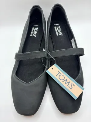 TOMS Bianca Mary Jane Flats Black Leather Comfort Ballet Coquette Women 7.5 thumbnail 3