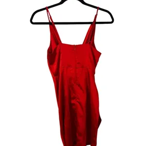 Mable Red Mini Satin with Spaghetti Straps Cowl Neck‎ Christmas Holiday Dress thumbnail 3