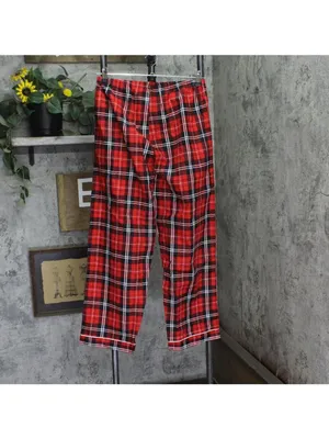 NWT Casual Nights Cotton Long Sleeve Button Down Pajama Set Red Black Plaid L thumbnail 6