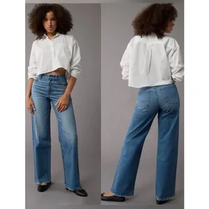 American Eagle Curvy Super High-Rise Baggy Straight Leg Jeans Size 2L thumbnail 2