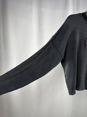 Harley-Davidson Cotton Embroidered Logo Knit Pullover in Charcoal Gray Red Large thumbnail 2