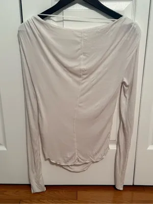 Free People Long Sleeve Night We Met Tee in White thumbnail 3