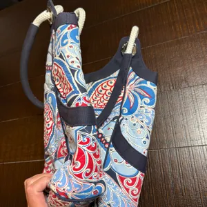 VTG Vera Bradley Seaside Anchor Tote Bag Women Large Blue Paisley Quilted Rope thumbnail 9