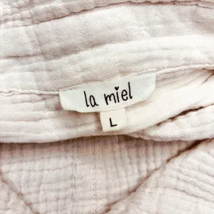Le Miel Cream Beige Dip Dye Oversized Button Down Gauze Shirt thumbnail 8