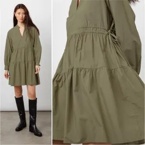 Rails Ivy Mini Moss Green Tie Waist Tiered Dress Women's Size Small thumbnail 5