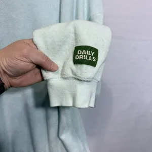 Daily Drills Oversized Crew Neck Terry Cloth Cozy Sweatshirt Surf Green Size M/L thumbnail 5