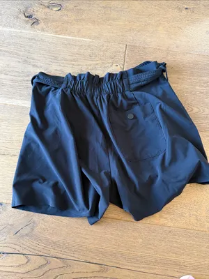 Athleta skyline short II Black High-Waist Paperbag Shorts with Self-Tie Belt 6 thumbnail 3