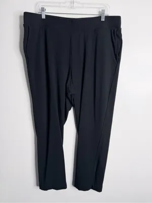 J. Jill Slim Leg Pull On Pants 2X Pockets Black Stretch Minimalist Casual Lounge thumbnail 2